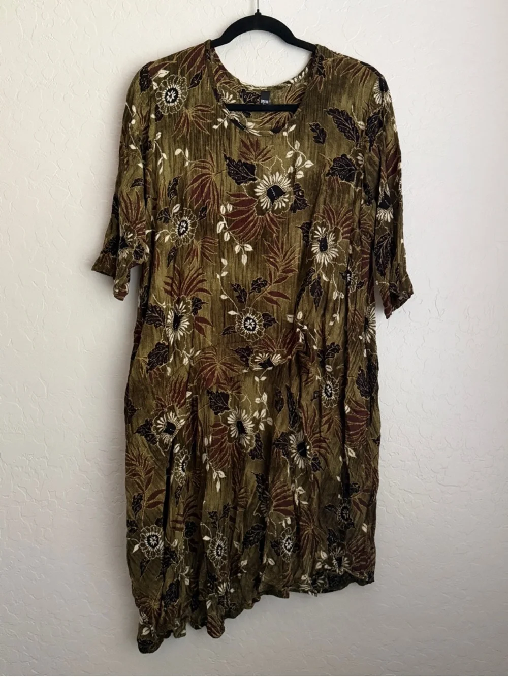 Dress to Kill Women's Tropical Print‎ Asymmetrical Dress Green OS
